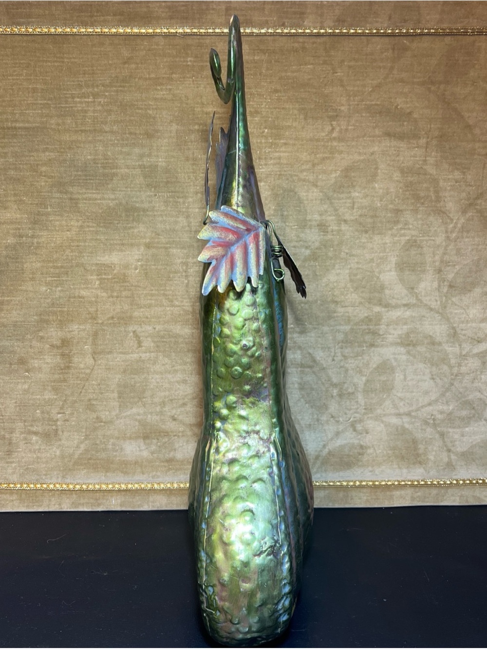 Metal Pumpkin Squash Seasonal Home Decor Autumn Fall Thanksgiving Green 21” - Picture 2 of 5